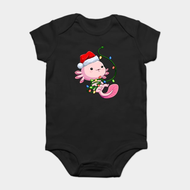 Santa Axolotl Tangled in Festive Cheer Baby Bodysuit by GoshWow®